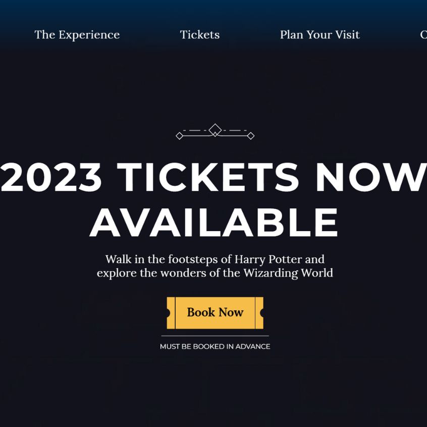 Harry Potter Website Tickets