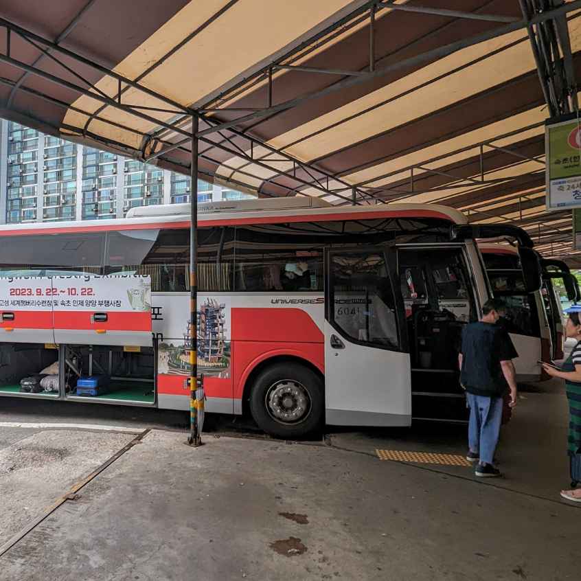 Suedkorea Bus Verkehrsmittel mit Kindern, Busfahren mit Kindern in Südkorea