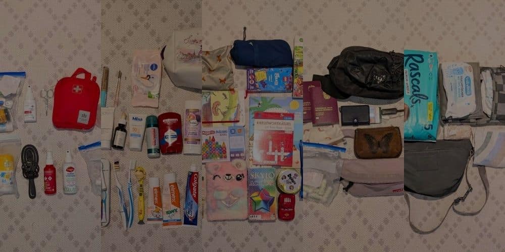 handgepäck familie kinder fliegen