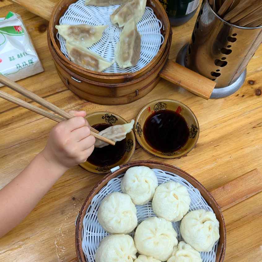 China mit Kindern Essen Dumblings