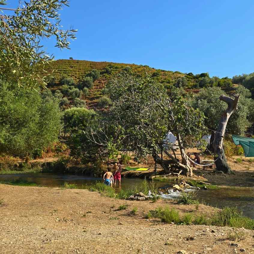 Albanien mit Kindern Camping Bunec Fluss